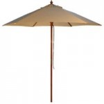 Natural 2.5m Wood Pulley Parasol Beige