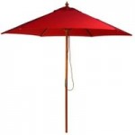 Red Wood Pulley 2.5m Parasol Red
