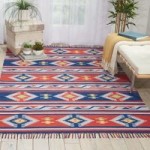 Blue and Red Baja 3 Rug Multi-Coloured