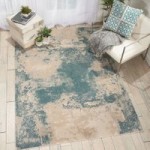 Maxell 13 Ivory and Teal Rug Blue/Multi-Coloured