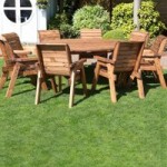 Charles Taylor Wooden 8 Seat Round Dining Set Wood (Brown)
