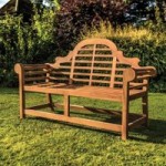 Teak Curved 2 Seater Bench Natural