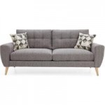 Brooklyn Fabric 3 Seater Sofa Grey