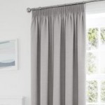 Tyla Silver Blackout Pencil Pleat Curtains Silver