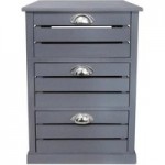 Wooden Grey 3 Drawer Tower Grey