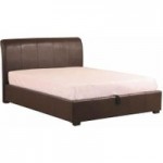 Rimini Faux Leather Ottoman Bed Frame Brown