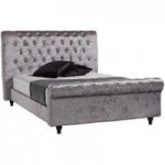 Stella Pewter Deep Buttoned Upholstered Bed Frame Pewter