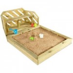 Plum Premium Sand Pit with Bench Natural
