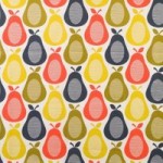 Orla Kiely Scribble Pear Green Fabric White, Yellow and Orange