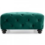 Abby Square Emerald Footstool Emerald