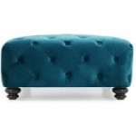 Abby Square Teal Footstool Teal (Blue)