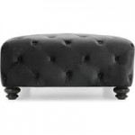Abby Square Charcoal Footstool Grey