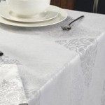 Jacquard Silver Round Tablecloth Silver