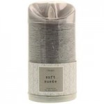 Hygge Soft Suede Textured LED Pillar Candle Grey