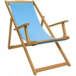 Charles Bentley Teal Wooden Deck Chair Teal