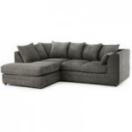 Chicago Jumbo Cord Left Hand Corner Sofa Grey