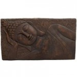 Bronze Buddha Plaque Landscape Brown