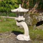 Antique Stone Effect Pagoda Tall White