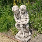 Antique Stone Effect Jack and Jill Reading White