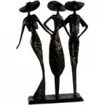 Mocha Ladies At The Races Iron Figurine Brown