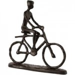 Mocha Bicycle Man Iron Figurine Brown