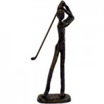 Mocha Golfer Iron Figurine Brown