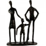 Mocha Family 3 Outing Iron Figurine Brown