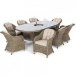 Maze Rattan Winchester 8 Seat Oval Dining Set Brown