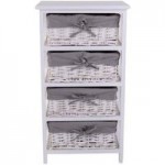White and Grey 4 Drawer Tower White