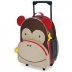 Skip Hop Zoo Monkey Kids Rolling Luggage Brown