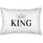 King with Crown Housewife Pillowcase White