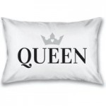 Queen with Crown Housewife Pillowcase White