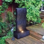 Ripple Wall Water Feature with LED Lights Black