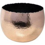 Copper and Black Large Hammered Plant Pot Copper (Brown)