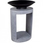 Ivyline Cement Firebowl and 56cm Oval Base Grey