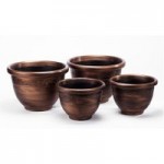 Pack of 4 Antique Style Wenlock Planters Brown
