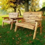 Charles Taylor Wooden Twin Bench Set Natural
