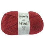 Wendy with Wool 400g Poppy Aran Yarn Red