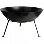 Fallen Fruits Large Metal Fire Bowl on Stand Black