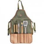 Barbecue Apron with Tools Green