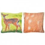 Deer Print Small Garden Cushion Multi-Coloured