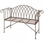 Fallen Fruits Old Rectory Metal Garden Bench Brown