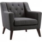 Charley Modern Button Back Chair – Dark Grey Dark Grey