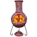 Gardeco Espiral Mexican Clay Extra Large Rustic Red Chiminea Red