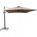 Palermo 3m Taupe Cantilever Parasol with LED Strip Lights Brown