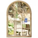 Rounded Arch Window Mirror Stone