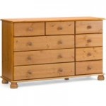 Colburn Pine 9 Drawer Chest Natural