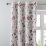 Mimosa Red Eyelet Curtains Red