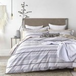 Bianca Cotton Stripe Weave Grey 100% Cotton Duvet Cover and Pillowcase Set Grey