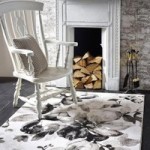 Watercolour Floral Rug Grey